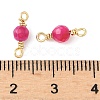 Dyed Natural Agate Faceted Round Connector Charms KK-C097-06G-01-3