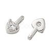 Brass Pave Clear Cubic Zirconia Charms CU-CBA9FFD-11P-03-2