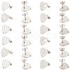 48Pcs 6 Styles Textured Heart 304 Stainless Steel Stud Earring Findings STAS-SP0001-48-1