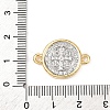 Brass Flat Round with Saint Benedict Links Connector Charms KK-K408-01G-3