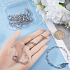 15Pcs 304 Stainless Steel Paperclip Chain Bracelets Set BJEW-SC0001-23-3