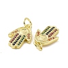 Brass Micro Pave Colorful Cubic Zirconia Pendant Cabochon Settings KK-E068-VF086-3