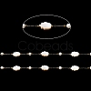 Natural Shell Hamsa Hand & Round Link Chains CHS-G028-06G-2