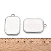304 Stainless Steel Pendant Cabochon Settings STAS-N108-76P-3