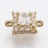 Brass Micro Pave Cubic Zirconia Links ZIRC-F084-53G-1