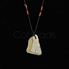 Natural Raw Lemon Quartz Nugget Pendant Necklaces PW-WG79580-04-1