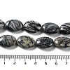 Natural Black Silk Stone/Netstone Beads Strands G-L164-A-24-5