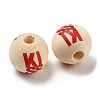 Printed Wood Beads WOOD-A022-02-2