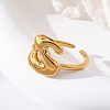 304 Stainless Steel Open Cuff Rings for Women RJEW-M060-01G-19-3