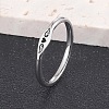 Heart Wing Pattern 304 Stainless Steel Finger Rings FS-WGA5734-05-1