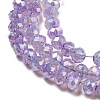 Transparent Baking Paint Glass Beads Strands DGLA-F002-02B-03-4