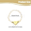 Natural Freshwater Pearl & 304 Stainless Steel Bead Finger Rings RJEW-FS00001-03-3