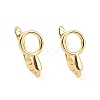 Brass Hoop Earring Findings with Latch Back Closure KK-D086-11G-1