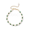 Shell Pearl & Dyed Natural Malaysia Jade Round Beaded Bracelets for Women BJEW-JB12031-03-2