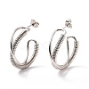 Tarnish Resistant 201 Stainless Steel Wrapped Twist Stud Earrings EJEW-F280-24P-1