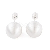 Round Ball Drawbench Brass Ear False Plugs for Women EJEW-G391-24B-S-2