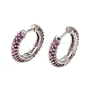 Brass Micro Pave Cubic Zirconia Hoop Earrings KK-CBA8324-24P-02-4