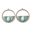 Alloy with Synthetic Turquoise Pendants FIND-B055-01F-1