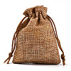 Polyester Imitation Burlap Packing Pouches Drawstring Bags ABAG-R005-9x7-22-4