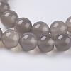 Natural Grey Agate Beads Strands G-G583-8mm-08-3