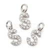 Brass Micro Pave Grade AAA Cubic Zirconia Charms ZIRC-P067-11P-S-NR-1
