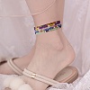 Candy Color Glass Seed Beads Stretch Anklets Set for Girl Women AJEW-SW00003-6
