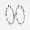 Tarnish Resistant 304 Stainless Steel Hoop Earrings EJEW-H322-17P-1
