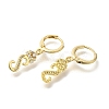Brass Clear Cubic Zirconia Hoop Earrings EJEW-M045-01S-2
