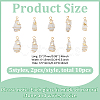 10Pcs 5 Styles Electroplated Natural Quartz Crystal Copper Wire Wrapped Pendants PALLOY-FG00004-2