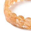 Natural Citrine Oval Beaded Stretch Bracelet G-E010-01L-3