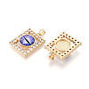 Brass Micro Pave Clear Cubic Zirconia Pendants for Women KK-T070-91A-09-2