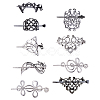9Pcs 9 Styles Retro Alloy Hair Sticks OHAR-GA0001-14-1