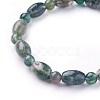 Natural Moss Agate Beads Stretch Bracelets BJEW-F380-03-3