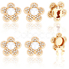 6Pcs Flower Alloy Plastic Cufflinks FIND-CY0001-65A-1