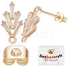 20Pcs Brass Cubic Zirconia Stud Earring Findings KK-BBC0004-96-1