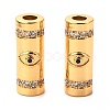 Brass Micro Pave Clear Cubic Zirconia Tube Beads X-ZIRC-P086-04G-2