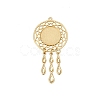 Hollow Alloy Pendants Cabochons Settings PALLOY-TAC0127-03G-1