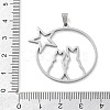 304 Stainless Steel Pendants STAS-I327-02P-03-3