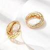 Brass Micro Pave Clear Cubic Zirconia Hoop Earrings EJEW-F391-02G-5