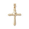 Brass Micro Pave Clear Cubic Zirconia Pendants KK-A212-09A-G-1
