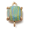 Brass Glass Imitation Gemstone Connector Charms KK-Z076-01G-01-1