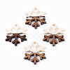 Christmas Theme Opaque Resin & Walnut Wood Pendants RESI-N025-033-B05-2