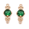 Brass Pave Faceted Glass Connector Charms X-FIND-T070-03D-1