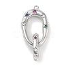 Brass Micro Pave Colorful Cubic Zirconia Interlocking Clasps KK-C051-50P-1