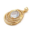 Brass Micro Pave Cubic Zirconia Pendants KK-P263-24KCG-01-2