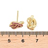 knot Brass Micro Pave Cubic Zirconia Stud Earrings EJEW-C174-01G-02-5