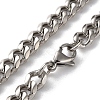304 Stainless Steel Cuban Link Chain Necklaces for Men NJEW-B117-01I-P-1