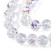 Electroplate Transparent Glass Beads Strands EGLA-N002-34C-C03-3