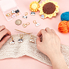 12Pcs 12 Styles Cat Shape Alloy Pendant Locking Stitch Markers with Brass Leverback Findings Clasps Stitch Marker HJEW-PH02053-3