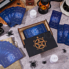 1Pc Rectangle Engraved Wooden Tarot Storage Boxes with Slider Lid for Divination CON-DC0001-17A-4